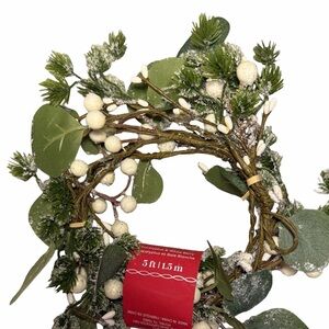 NWT | Coiled Holiday Garland | 5 feet | Green, Brown, White